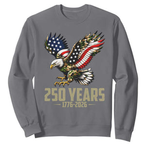 250 Years America Anniversary Sweatshirt Military Eagle American Flag Camo TS14 Charcoal Print Your Wear