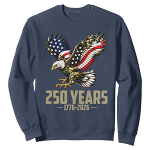 250 Years America Anniversary Sweatshirt Military Eagle American Flag Camo TS14 Navy Print Your Wear