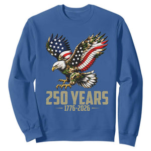 250 Years America Anniversary Sweatshirt Military Eagle American Flag Camo TS14 Royal Blue Print Your Wear
