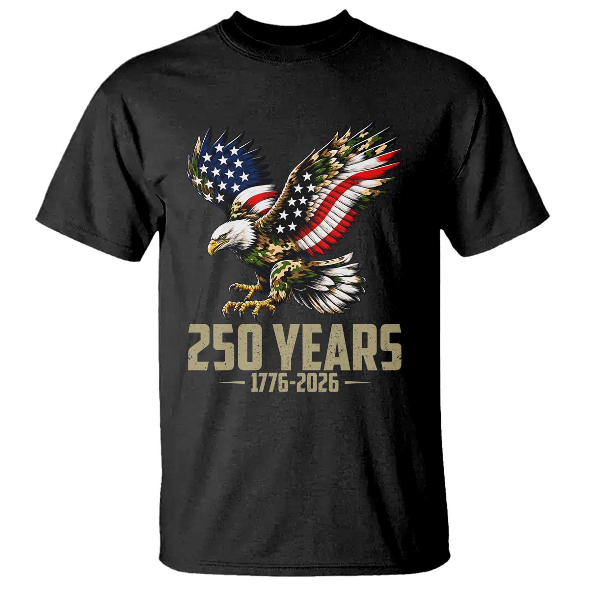 250 Years America Anniversary T Shirt Military Eagle American Flag Camo TS14 Black Print Your Wear