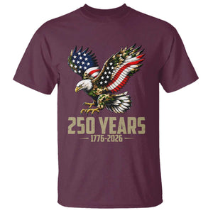 250 Years America Anniversary T Shirt Military Eagle American Flag Camo TS14 Maroon Print Your Wear