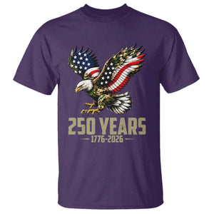 250 Years America Anniversary T Shirt Military Eagle American Flag Camo TS14 Purple Print Your Wear