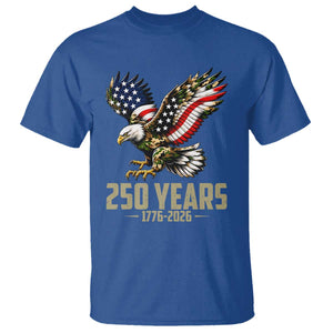 250 Years America Anniversary T Shirt Military Eagle American Flag Camo TS14 Royal Blue Print Your Wear