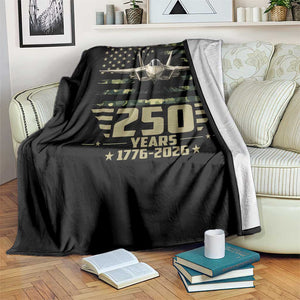 250 Years Anniversary Throw Blanket Patriotic Jet Fighter US Flag Camo TS14 Print Your Wear