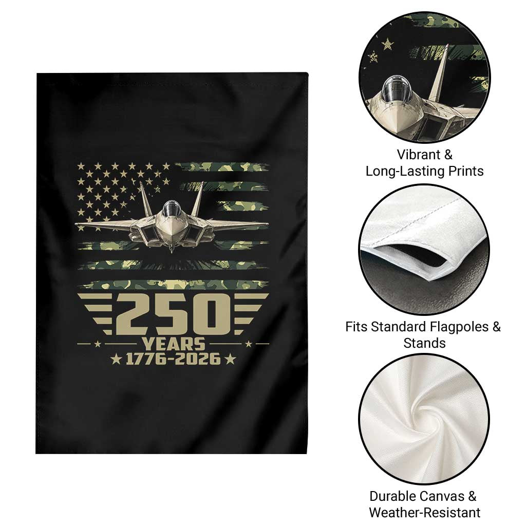 250 Years Anniversary Garden Flag Patriotic Jet Fighter US Flag Camo TS14 Print Your Wear