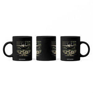 250 Years Anniversary Coffee Mug Patriotic Jet Fighter US Flag Camo TS14 Print Your Wear