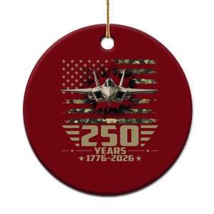250 Years Anniversary Ceramic Ornament Patriotic Jet Fighter US Flag Camo TS14 1pc Red Print Your Wear