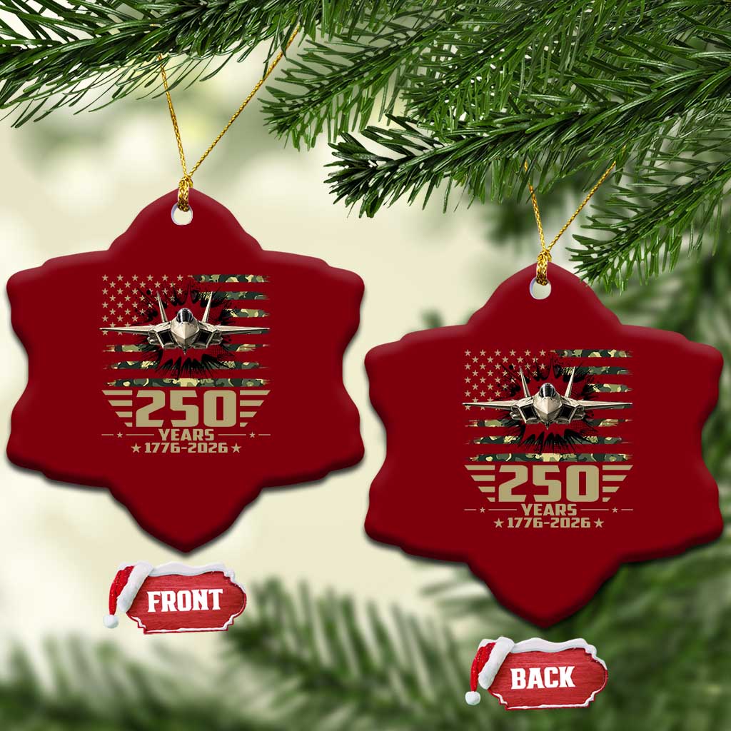 250 Years Anniversary Ceramic Ornament Patriotic Jet Fighter US Flag Camo TS14 Print Your Wear