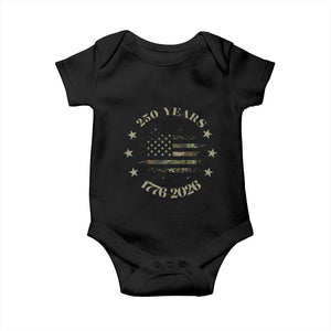 250 Years Anniversary Baby Onesie Camo American Flag Independence Day TS14 Black Print Your Wear