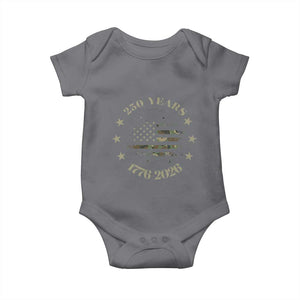 250 Years Anniversary Baby Onesie Camo American Flag Independence Day TS14 Charcoal Print Your Wear