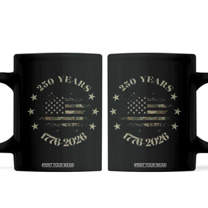 250 Years Anniversary Coffee Mug Camo American Flag Independence Day TS14 Black Print Your Wear