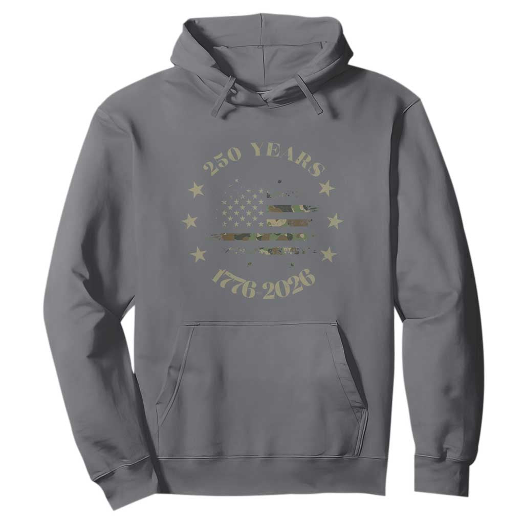250 Years Anniversary Hoodie Camo American Flag Independence Day TS14 Charcoal Print Your Wear