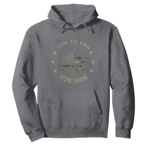 250 Years Anniversary Hoodie Camo American Flag Independence Day TS14 Charcoal Print Your Wear