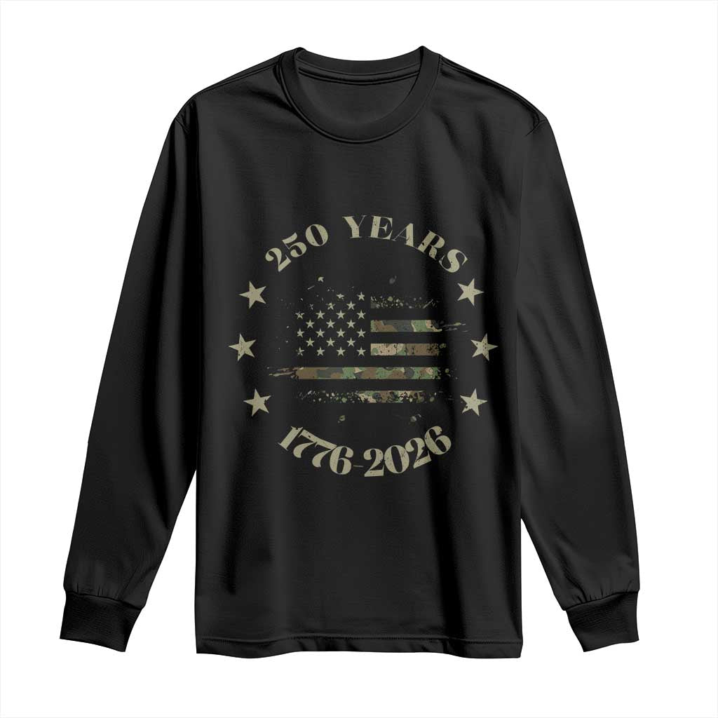 250 Years Anniversary Long Sleeve Shirt Camo American Flag Independence Day TS14 Black Print Your Wear