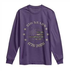 250 Years Anniversary Long Sleeve Shirt Camo American Flag Independence Day TS14 Purple Print Your Wear