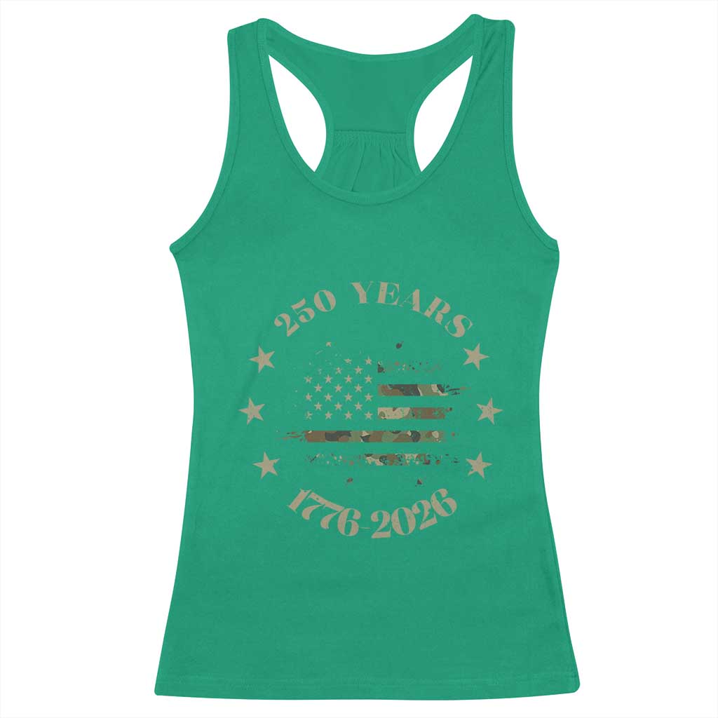 250 Years Anniversary Racerback Tank Top Camo American Flag Independence Day TS14 Irish Green Print Your Wear
