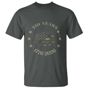 250 Years Anniversary T Shirt Camo American Flag Independence Day TS14 Dark Heather Print Your Wear