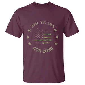 250 Years Anniversary T Shirt Camo American Flag Independence Day TS14 Maroon Print Your Wear