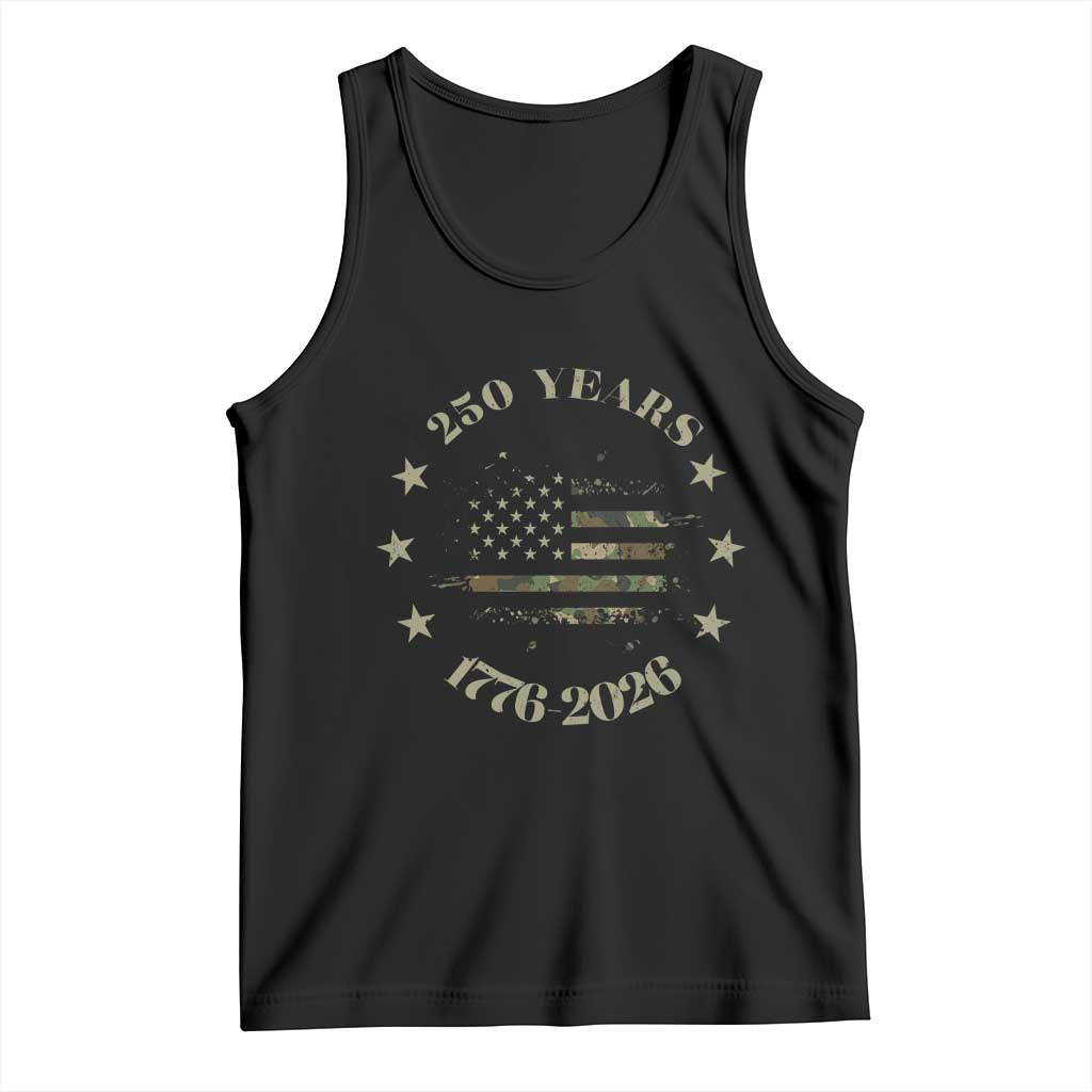 250 Years Anniversary Tank Top Camo American Flag Independence Day TS14 Black Print Your Wear