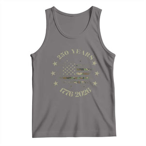 250 Years Anniversary Tank Top Camo American Flag Independence Day TS14 Deep Heather Print Your Wear