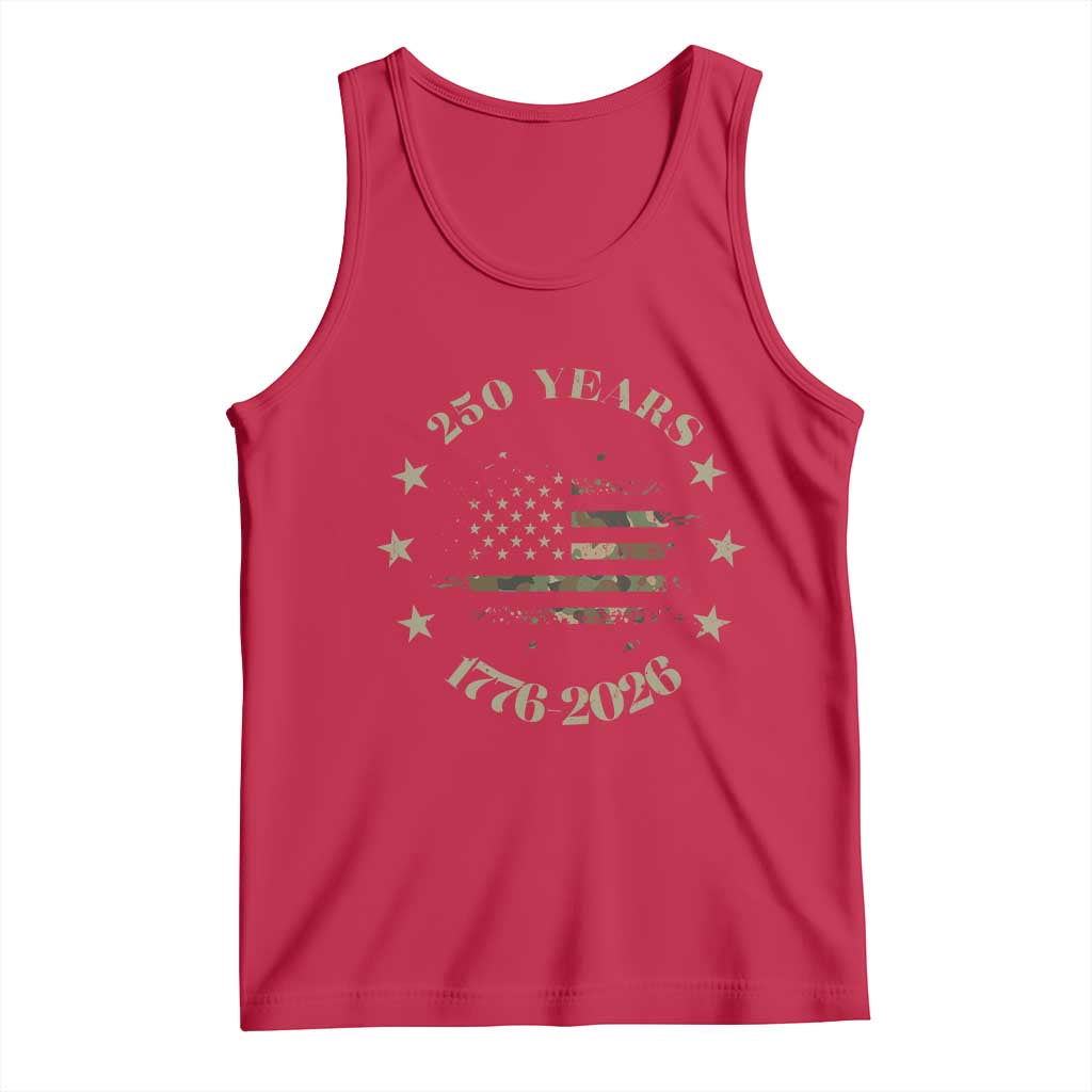 250 Years Anniversary Tank Top Camo American Flag Independence Day TS14 Red Print Your Wear