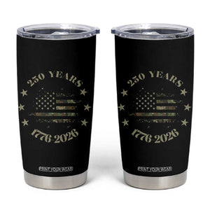 250 Years Anniversary Tumbler Cup Camo American Flag Independence Day TS14 Black Print Your Wear