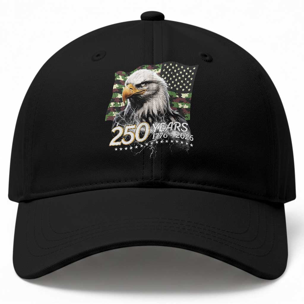 250 Years America Anniversary Baseball Cap Patriotic Bald Eagle Military Tactical American Flag Camo TS14 Print Your Wear
