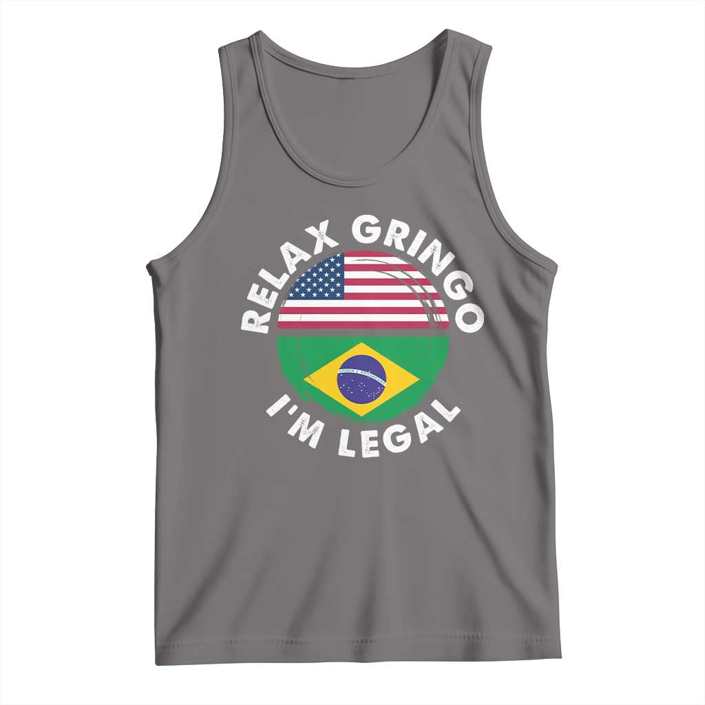 Relax Gringo I'm Legal Brazil Brazilian Immigrant Tank Top TS14 Deep Heather Print Your Wear