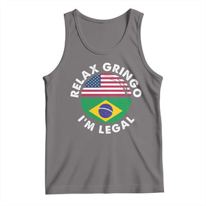 Relax Gringo I'm Legal Brazil Brazilian Immigrant Tank Top TS14 Deep Heather Print Your Wear