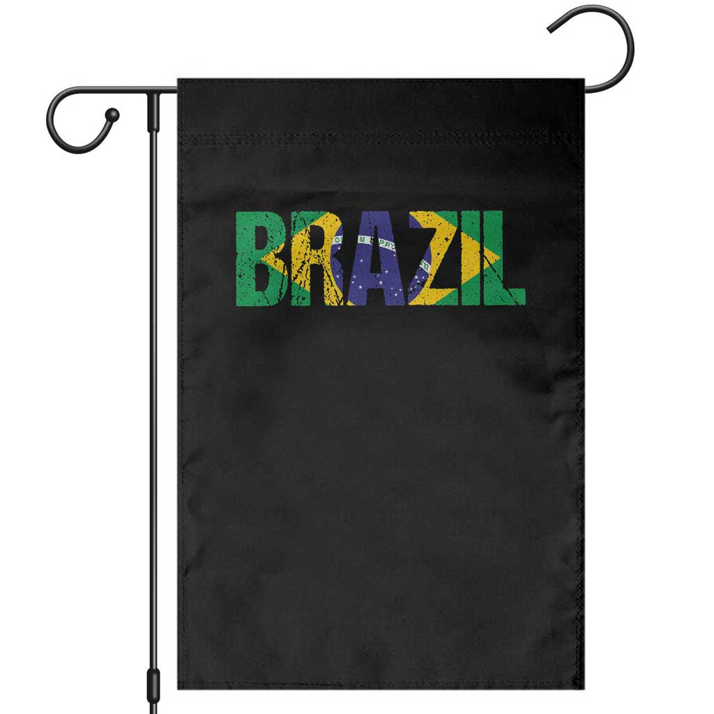 Brazil Brasil Flag Garden Flag Vintage Distressed Brazil TS14 Black Print Your Wear
