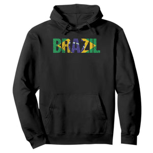 Brazil Brasil Flag Hoodie Vintage Distressed Brazil TS14 Black Print Your Wear