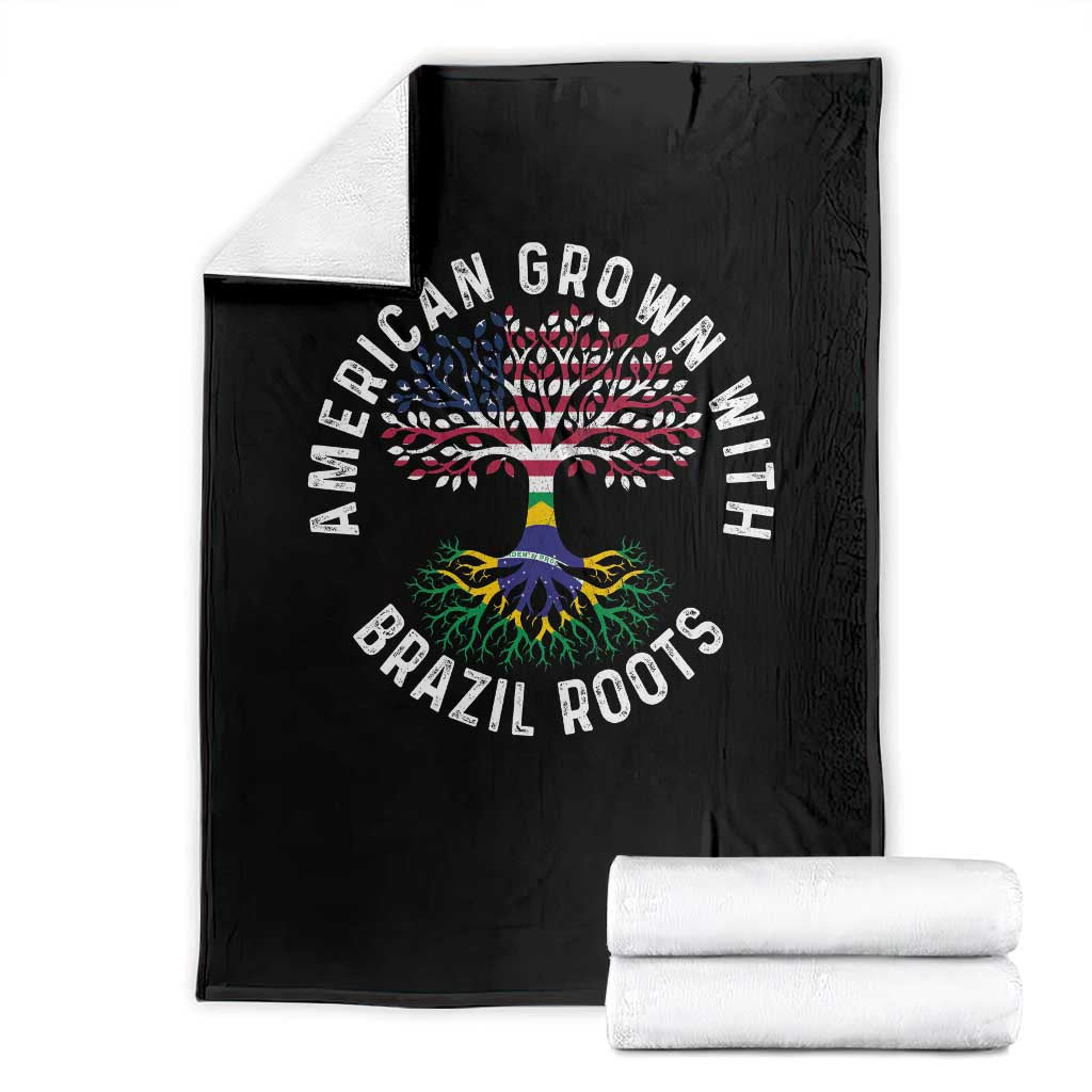 Brazilian Roots American Grown Tree Flag Throw Blanket TS14 Black Print Your Wear