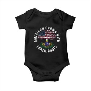 Brazilian Roots American Grown Tree Flag Baby Onesie TS14 Black Print Your Wear