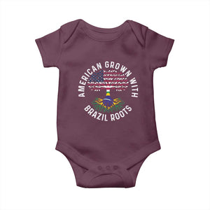 Brazilian Roots American Grown Tree Flag Baby Onesie TS14 Maroon Print Your Wear
