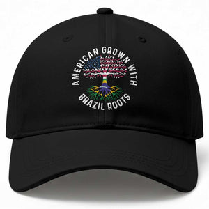 Brazilian Roots American Grown Tree Flag Baseball Cap TS14 Print Your Wear