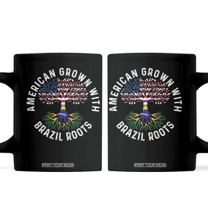 Brazilian Roots American Grown Tree Flag Coffee Mug TS14 Black Print Your Wear