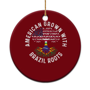 Brazilian Roots American Grown Tree Flag Ceramic Ornament TS14 1pc Red Print Your Wear