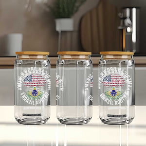 Brazilian Roots American Grown Tree Flag Glass Can TS14 Print Your Wear