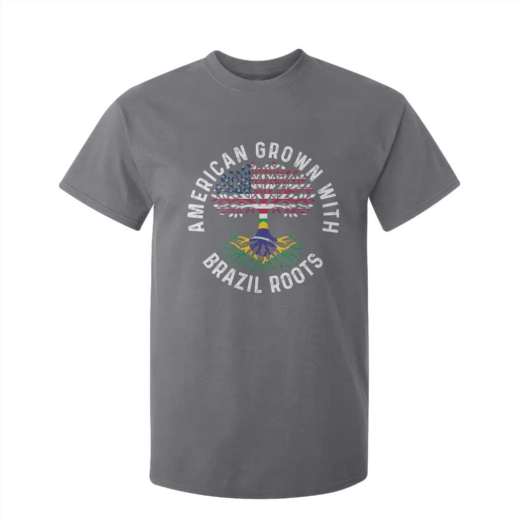 Brazilian Roots American Grown Tree Flag T Shirt For Kid TS14 Charcoal Print Your Wear