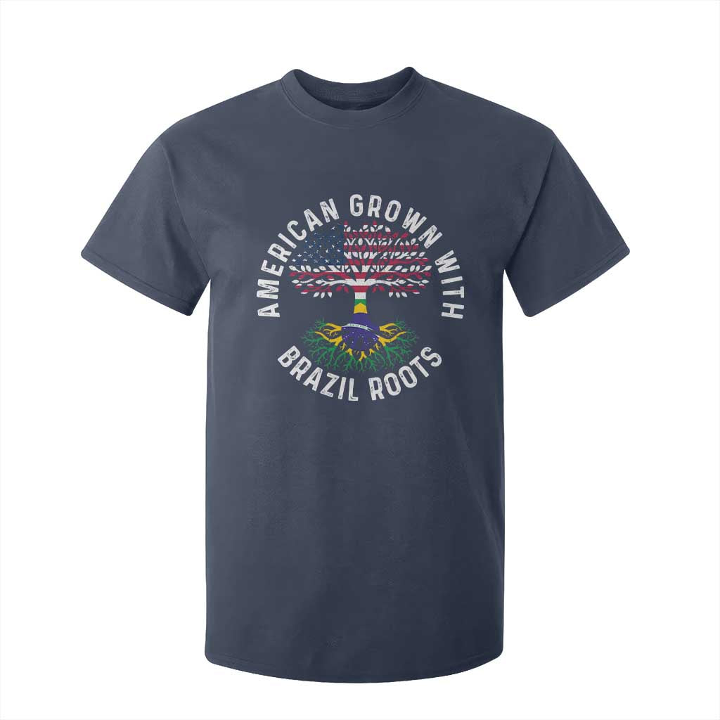 Brazilian Roots American Grown Tree Flag T Shirt For Kid TS14 Navy Print Your Wear