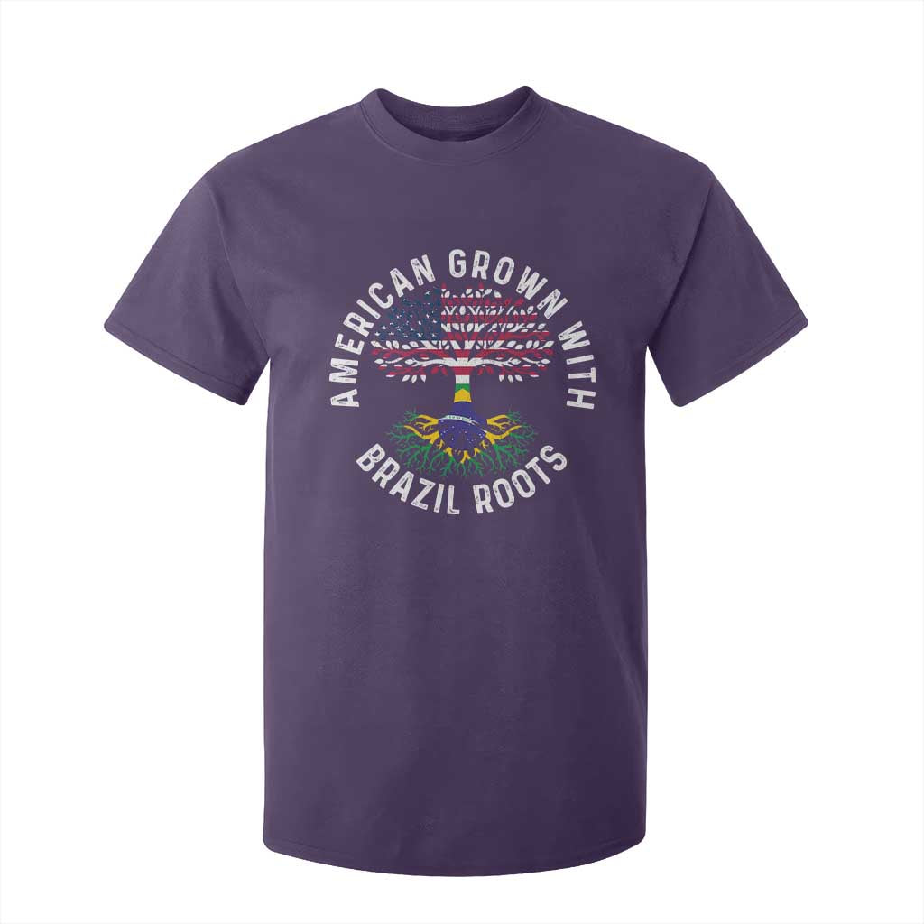 Brazilian Roots American Grown Tree Flag T Shirt For Kid TS14 Purple Print Your Wear