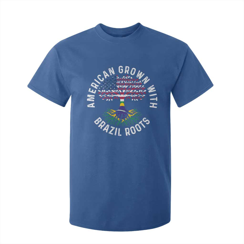 Brazilian Roots American Grown Tree Flag T Shirt For Kid TS14 Royal Blue Print Your Wear