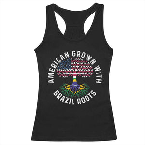 Brazilian Roots American Grown Tree Flag Racerback Tank Top TS14 Black Print Your Wear