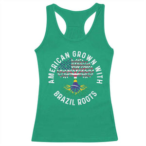 Brazilian Roots American Grown Tree Flag Racerback Tank Top TS14 Irish Green Print Your Wear