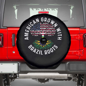 Brazilian Roots American Grown Tree Flag Spare Tire Cover TS14 Black Print Your Wear
