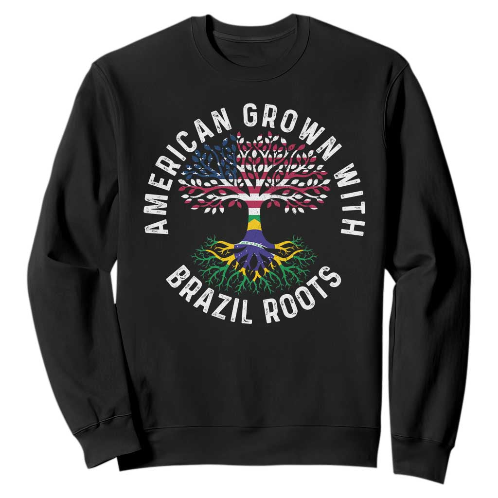 Brazilian Roots American Grown Tree Flag Sweatshirt TS14 Black Print Your Wear