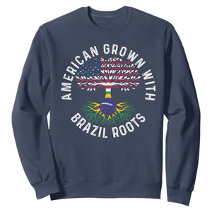 Brazilian Roots American Grown Tree Flag Sweatshirt TS14 Navy Print Your Wear