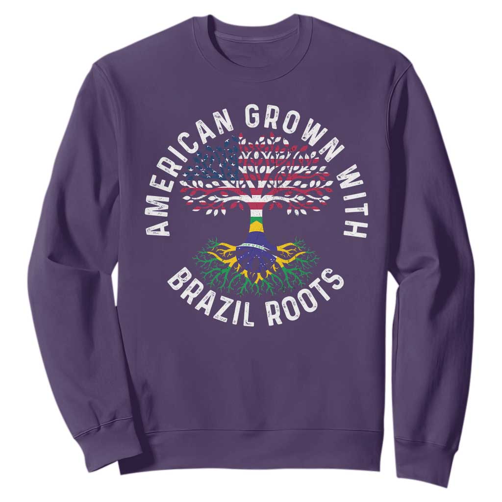 Brazilian Roots American Grown Tree Flag Sweatshirt TS14 Purple Print Your Wear