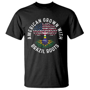 Brazilian Roots American Grown Tree Flag T Shirt TS14 Black Print Your Wear