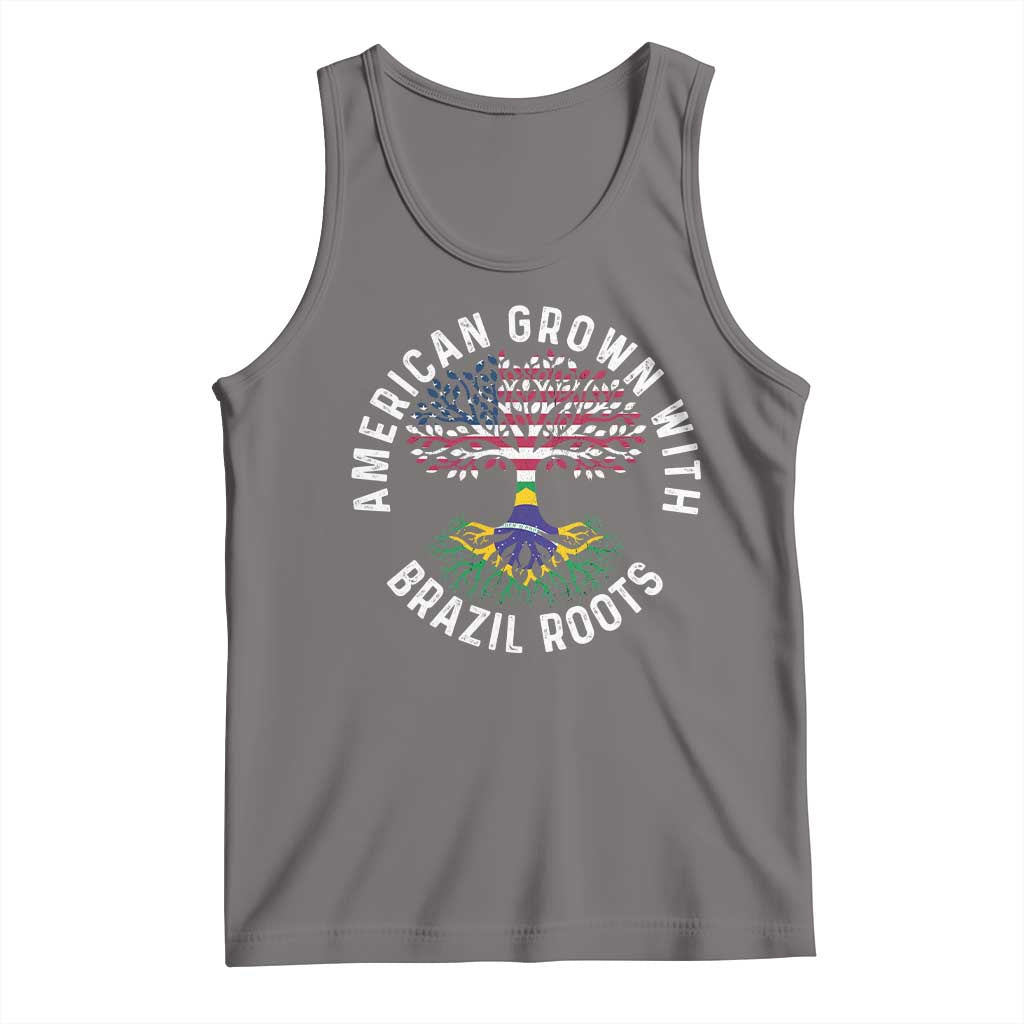 Brazilian Roots American Grown Tree Flag Tank Top TS14 Deep Heather Print Your Wear